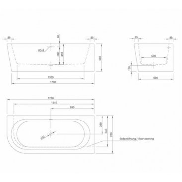 Ванна акриловая Knief Wall Corner L