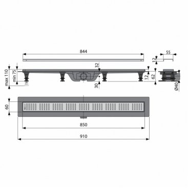 Душевой трап Koller Pool APZ10-780M