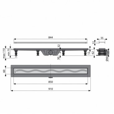 Душевой трап Koller Pool APZ8-850M