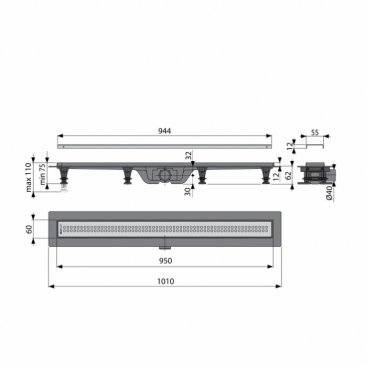 Душевой трап Koller Pool APZ9-950M