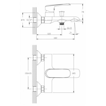 Смеситель для ванны Koller Pool Aqua AQ0100