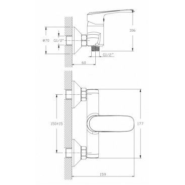 Смеситель для душа Koller Pool Aqua AQ0400