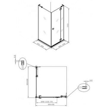 Душевой уголок Koller Pool Aqua Line Neon N90KC 90x90 см