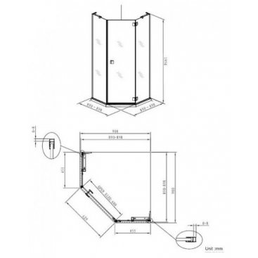 Душевой уголок Koller Pool Aqua Line Neon N90PCB 90x90 см