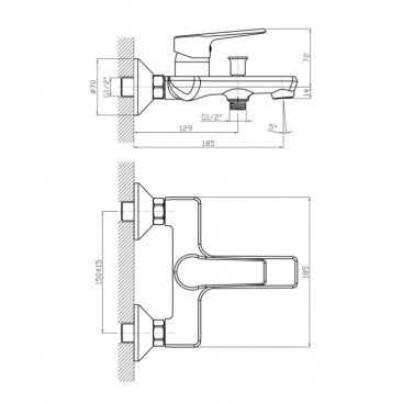 Смеситель для ванны Koller Pool Edge ED 0100