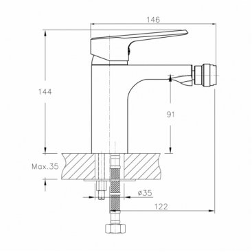 Смеситель для биде Koller Pool Edge ED 0300