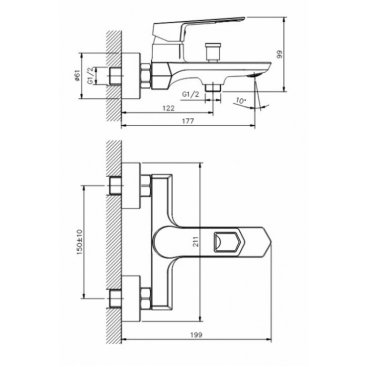 Смеситель для ванны Koller Pool Grace GR0100