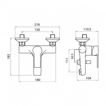 Смеситель для ванны Koller Pool Kvadro Arc KA 0100