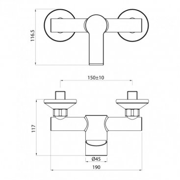 Смеситель для душа Koller Pool Kvadro Arc KA 0450