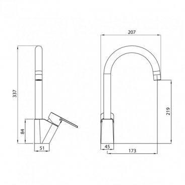 Смеситель для кухни Koller Pool Kvadro Arc KA 0500