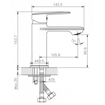 Смеситель для раковины Koller Pool Line LN0200