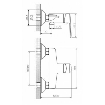 Смеситель для душа Koller Pool Line LN0450