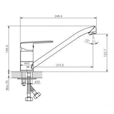 Смеситель для кухни Koller Pool Line LN0950