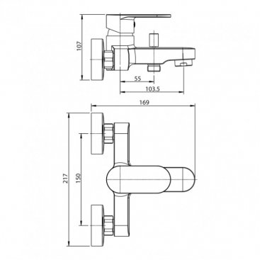 Смеситель для ванны Koller Pool Round Arc RA 0100