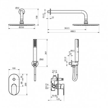 Душевая система Koller Pool Round Arc RASC0450