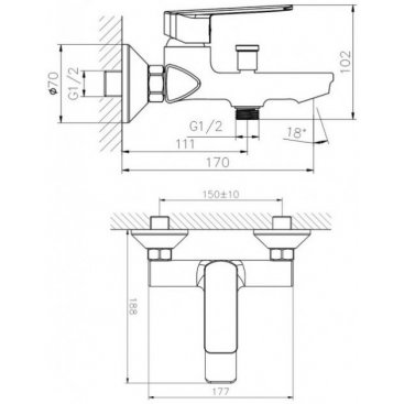 Смеситель для ванны Koller Pool Style SL0100