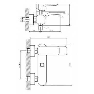 Смеситель для ванны Koller Pool Trend TR0100