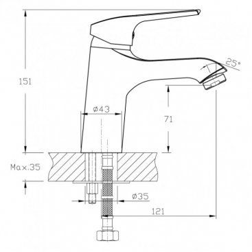 Смеситель для раковины Koller Pool Twist TW 0200