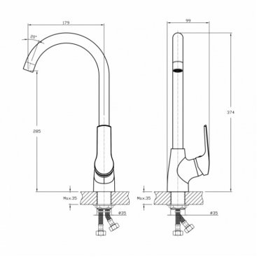 Смеситель для кухни Koller Pool Twist TW 0500