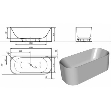 Ванна Kolpa San Pandora FS 173x78 см