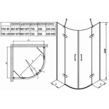 Душевой уголок Kolpa San Atlas TKP 90x90 см