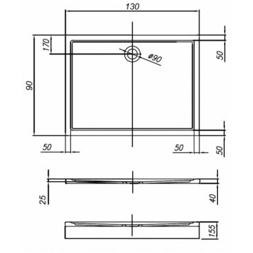 Душевой поддон Kolpa San Flamenco 130x90 см