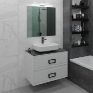 Мебель для ванной со столешницей La Fenice Cube Twin 90 белая