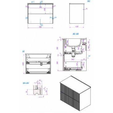 Мебель для ванной со столешницей La Fenice Terra Twin 80 белая