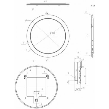 Зеркало с подсветкой La Fenice Terra 80 бежевое