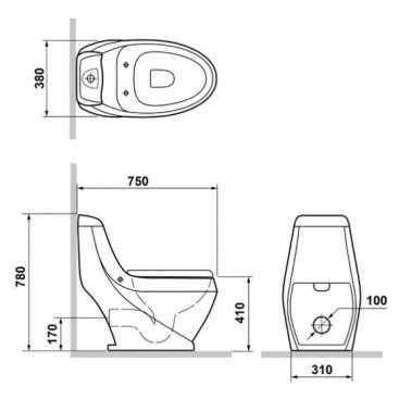 Унитаз-моноблок Laguraty 2160AC