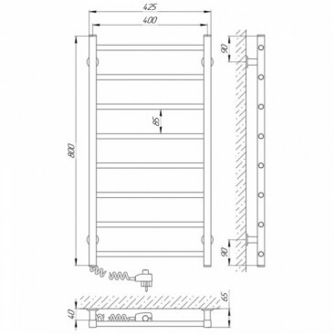 Полотенцесушитель электрический Laris Феличия 400x800