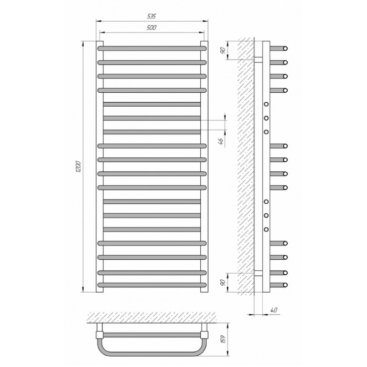 Полотенцесушитель водяной Laris Гермес 500x1200