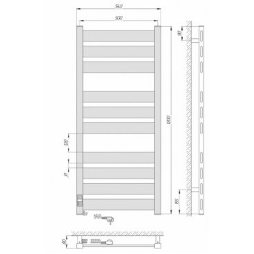 Полотенцесушитель электрический Laris Комфорт Премиум 500x1200 белый