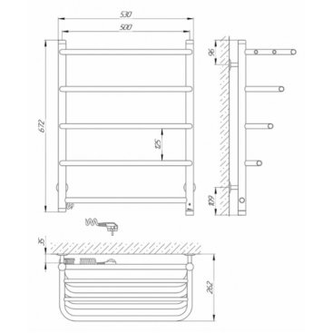 Полотенцесушитель электрический Laris Стандарт 500x660