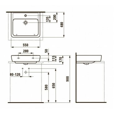 Раковина Laufen Pro A 817951 белая LCC