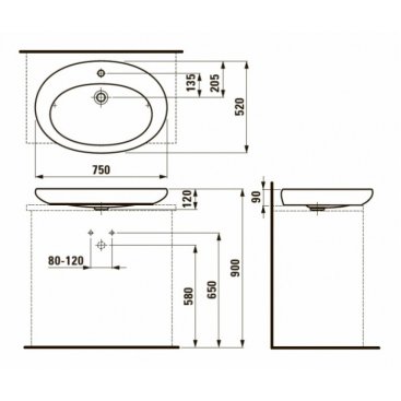 Раковина Laufen Alessi One 818972 белая LCC