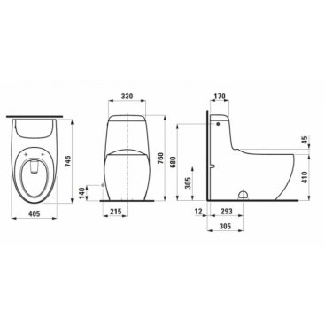 Унитаз-моноблок Laufen Alessi One 823970