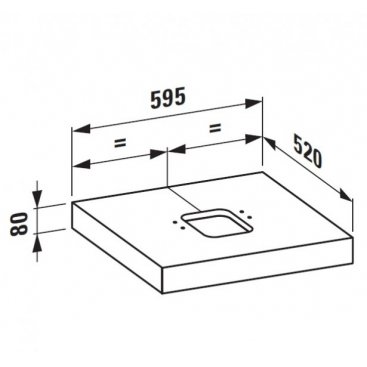 Столешница Laufen Case 405111 отверстие в центре