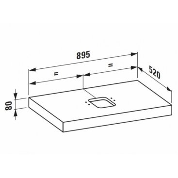 Столешница Laufen Case 405131 отверстие в центре