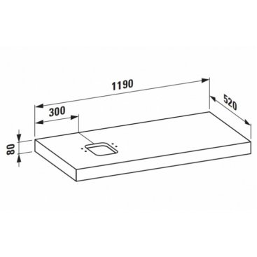 Столешница Laufen Case 405142 отверстие слева