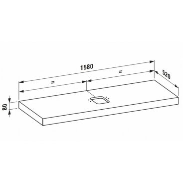 Столешница Laufen Case 405151 отверстие в центре