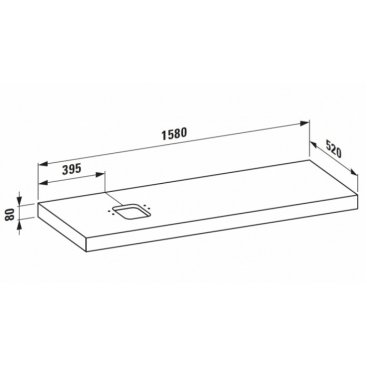 Столешница Laufen Case 405152 отверстие слева