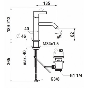 Смеситель для раковины Laufen Kartell 3.1133.1.090.121.1