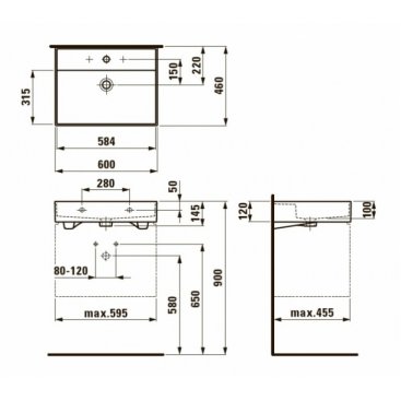 Раковина с консолью Laufen Kartell 810334+385335