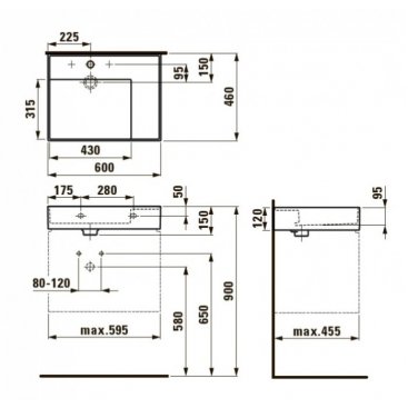 Раковина с консолью Laufen Kartell 810334+385335