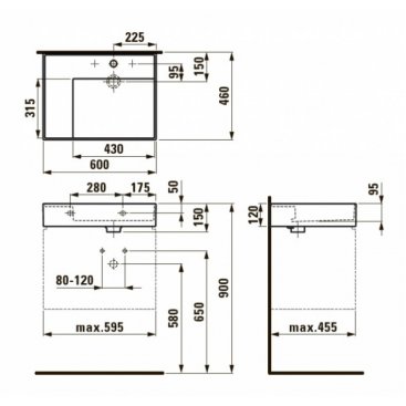 Раковина с консолью Laufen Kartell 810334+385335