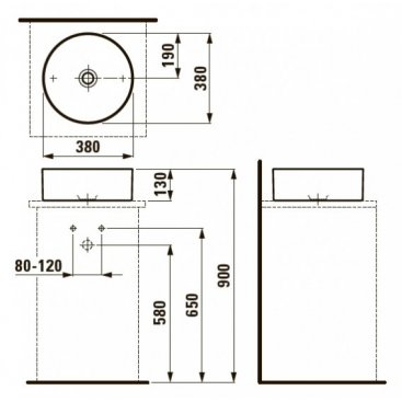 Раковина Laufen Living Square 811435 белая LCC