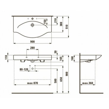 Раковина Laufen Palace 811702 белая