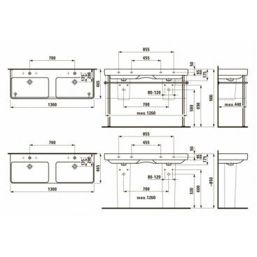 Раковина с пьедесталом Laufen Pro S 814968+819962 белая