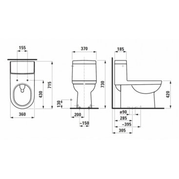 Унитаз-моноблок Laufen Pro 823953